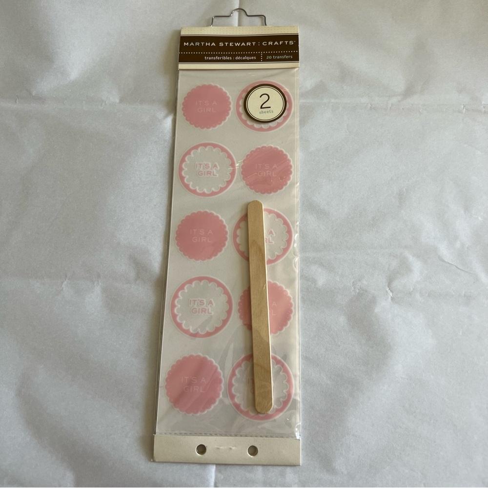 NWT Martha Stewart Crafts It's A Girl Press on Transfer Decals